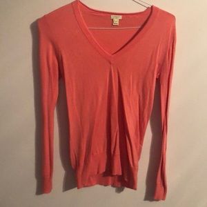 Pink J. Crew V Neck Sweater